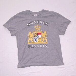 Stedman Comfort-T ST2100 Gray Crew Neck München Bavaria Graphic T-Shirt Size L